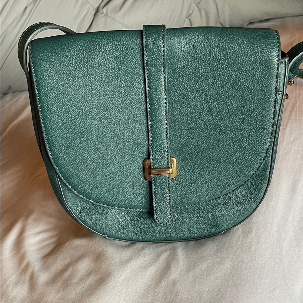 Fossil Teal Leather Crossbody Bag